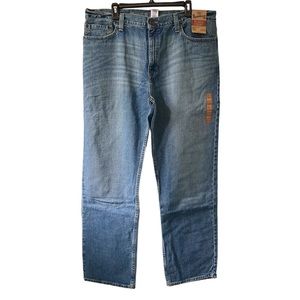 Roebuck & Co men’s light wash blue relaxed straight jeans 38x34